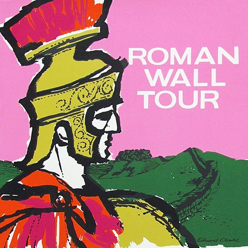 1960s Roman Wall British Coach Travel Poster